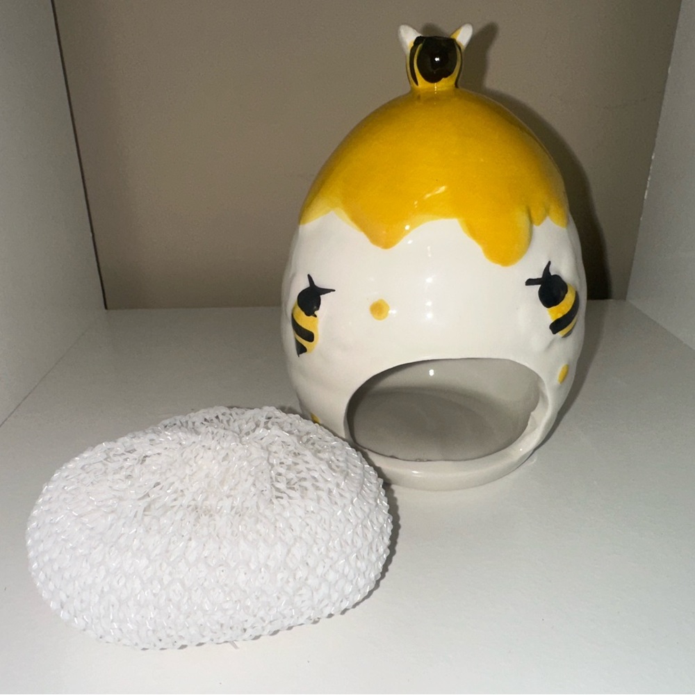 Bee-Themed Ceramic Sponge Holder, sponge included  - new.